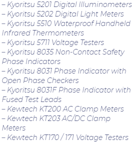 Kyoritsu Multimeter Product List