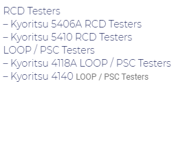 Kyoritsu RCD Testers Product List